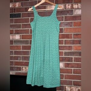 Columbia omni-freeze green printed sleeveless scoop neck summer mini dress